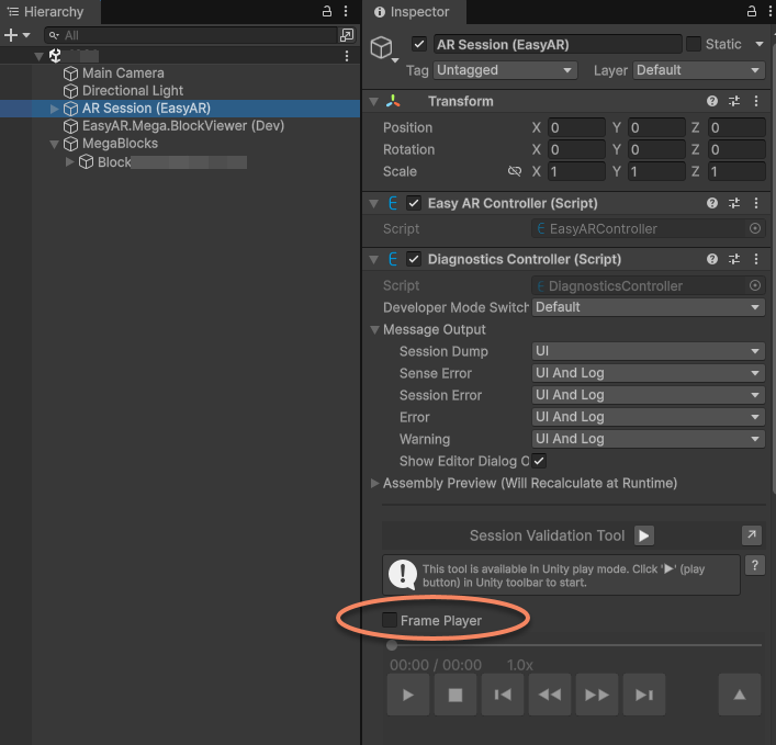 Confirm FramePlayer is off