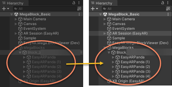 MegaBlock display after locating