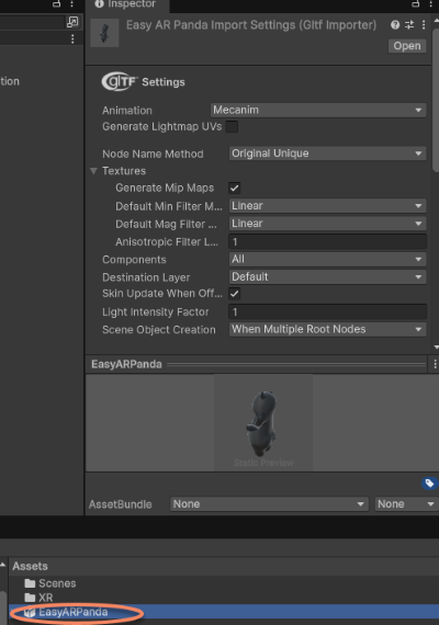Drag model into Unity Assets