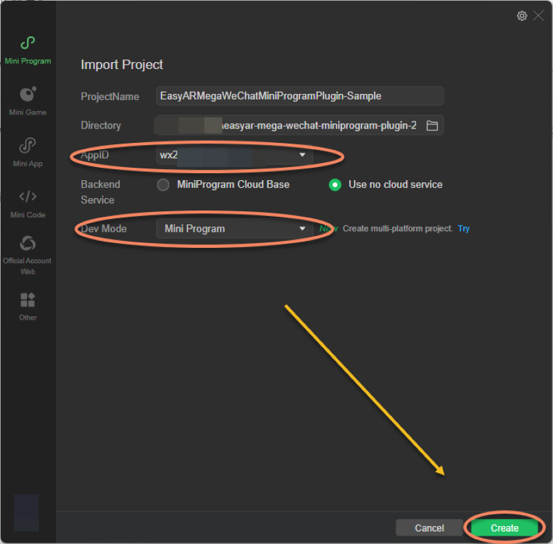 DevTools import options