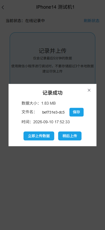 查看已保存记录的信息