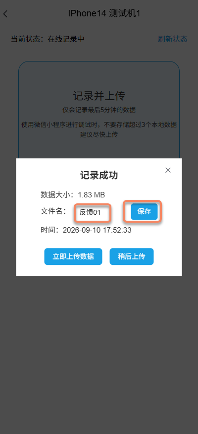 修改并保存记录的文件名